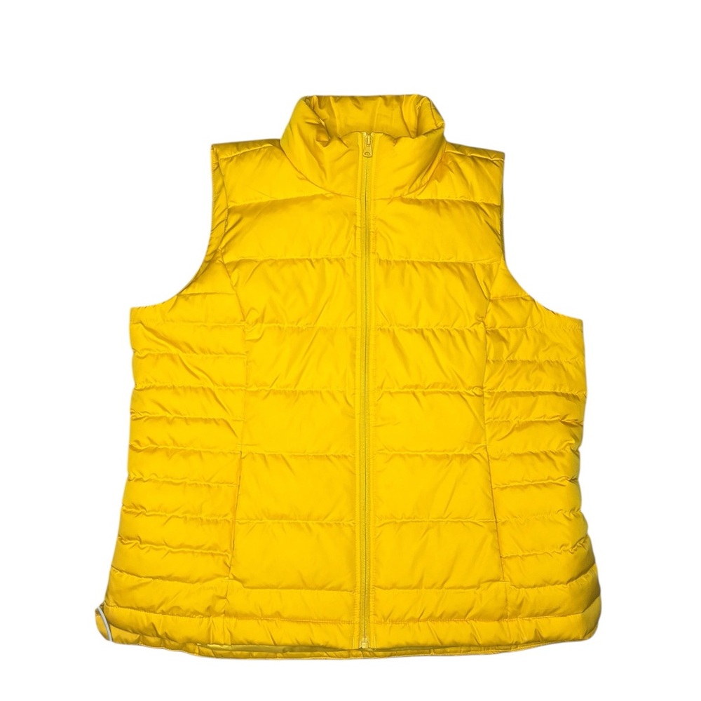 Lands' End Yellow Men’s Feather Down Puffer Vest NWT